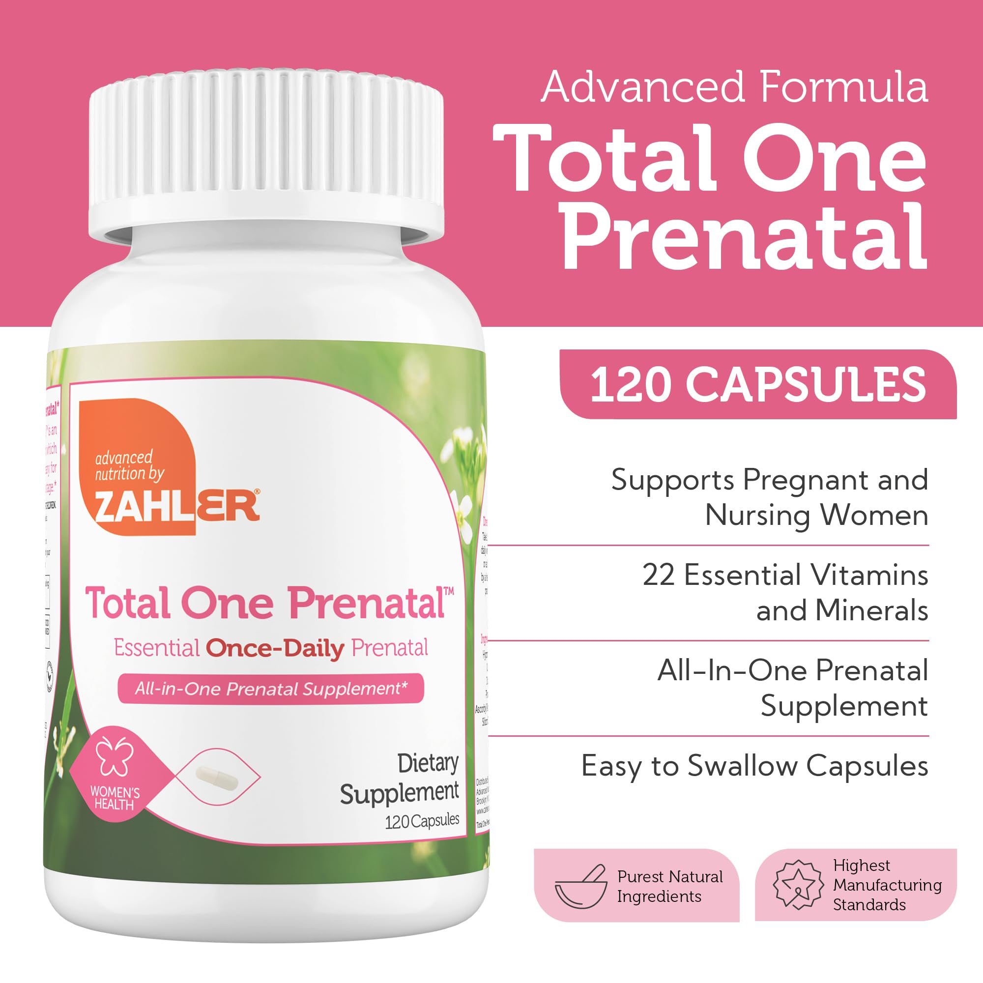 Foto 3 pulgar | Vitaminas Prenatales Zahler Total One Para Mujer 120 Cápsulas - Venta Internacional.