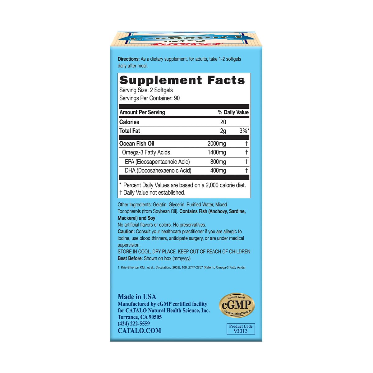 Foto 6 pulgar | Suplemento Catalo Aceite De Pescado Omega-3 1400 Mg Epa 800 Mg Dha 400 Mg - Venta Internacional.