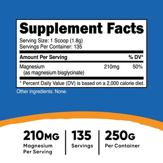 Foto 2 | Suplemento Nutricost De Glicinato De Magnesio En Polvo 250 G Sin Sabor - Venta Internacional.