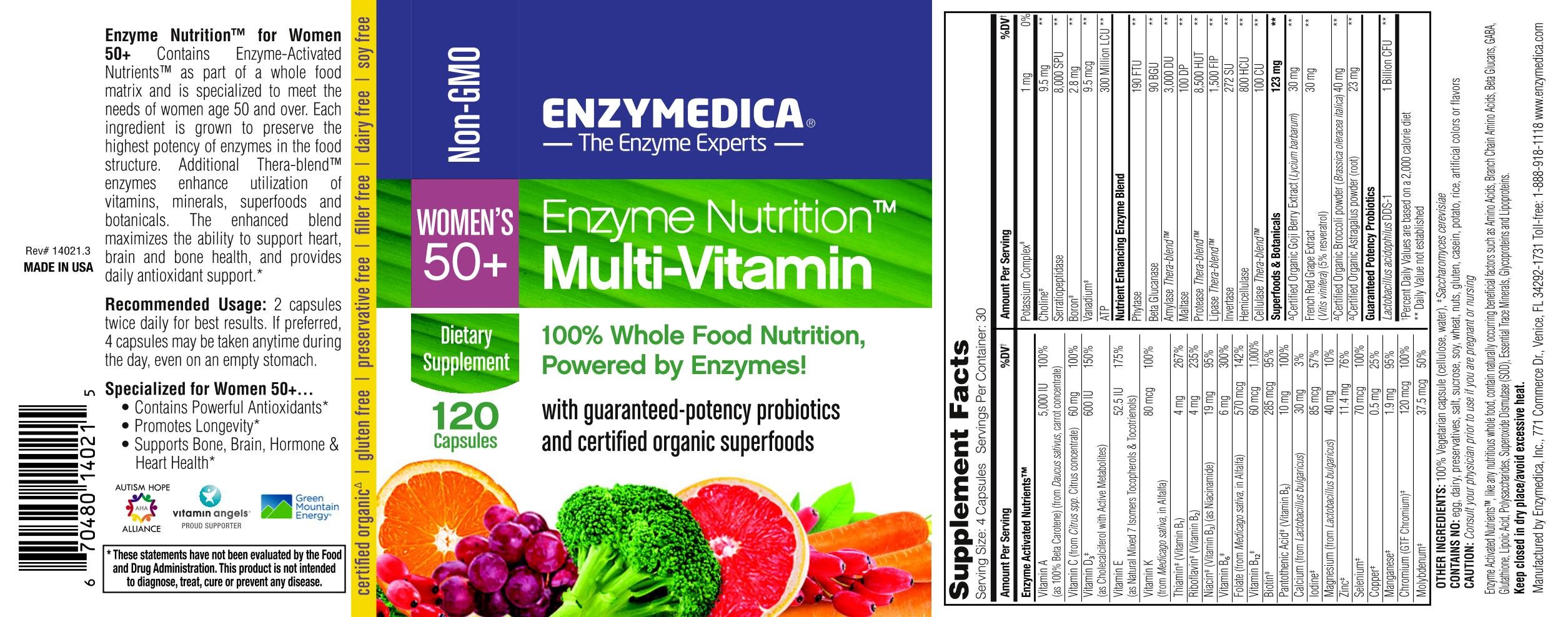Foto 3 | Multivitamínico Enzymedica Enzymedica Para Mujer  50 O Más  120 Cápsulas - Venta Internacional.