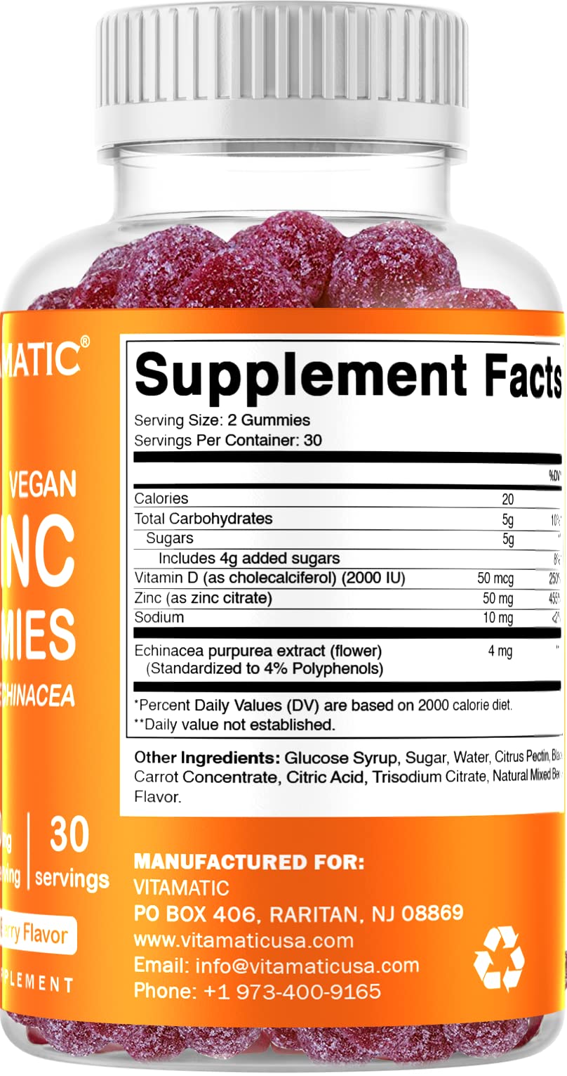 Foto 7 pulgar | Suplemento Vitamático De Zinc En Gomitas De 50 Mg  60 Gomitas Veganas - Venta Internacional.