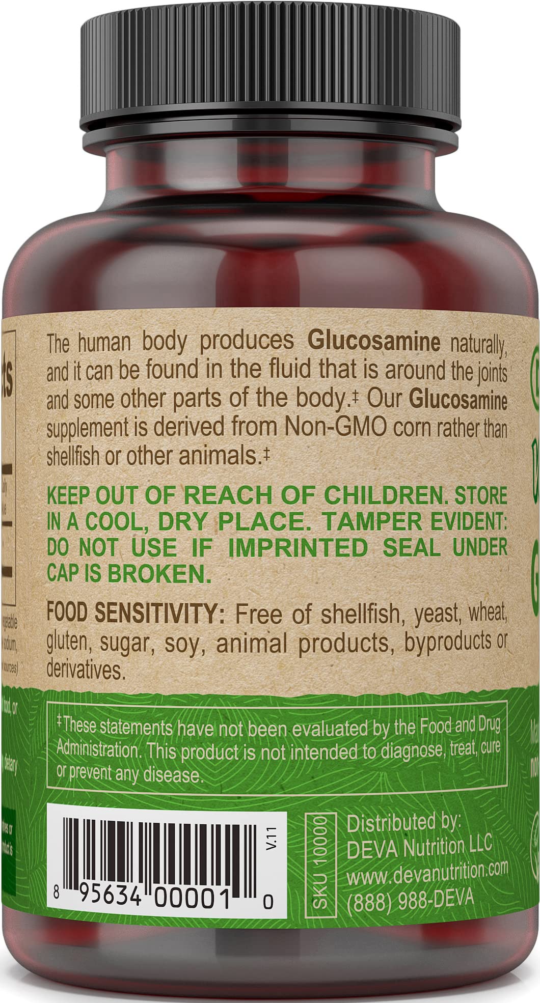 Foto 5 pulgar | Suplemento Deva  Vitaminas Veganas Y Glucosamina  90 Comprimidos - Venta Internacional.