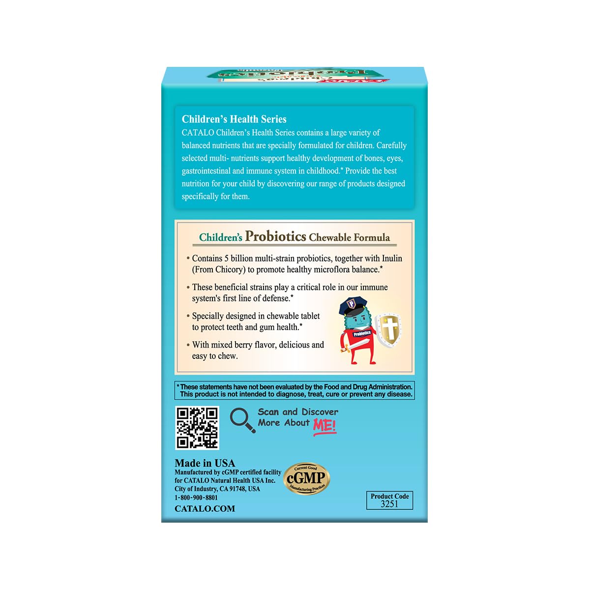 Foto 3 pulgar | Probiotics Catalo Children's Masticable 5b 5 Cepas 30 Comprimidos - Venta Internacional.