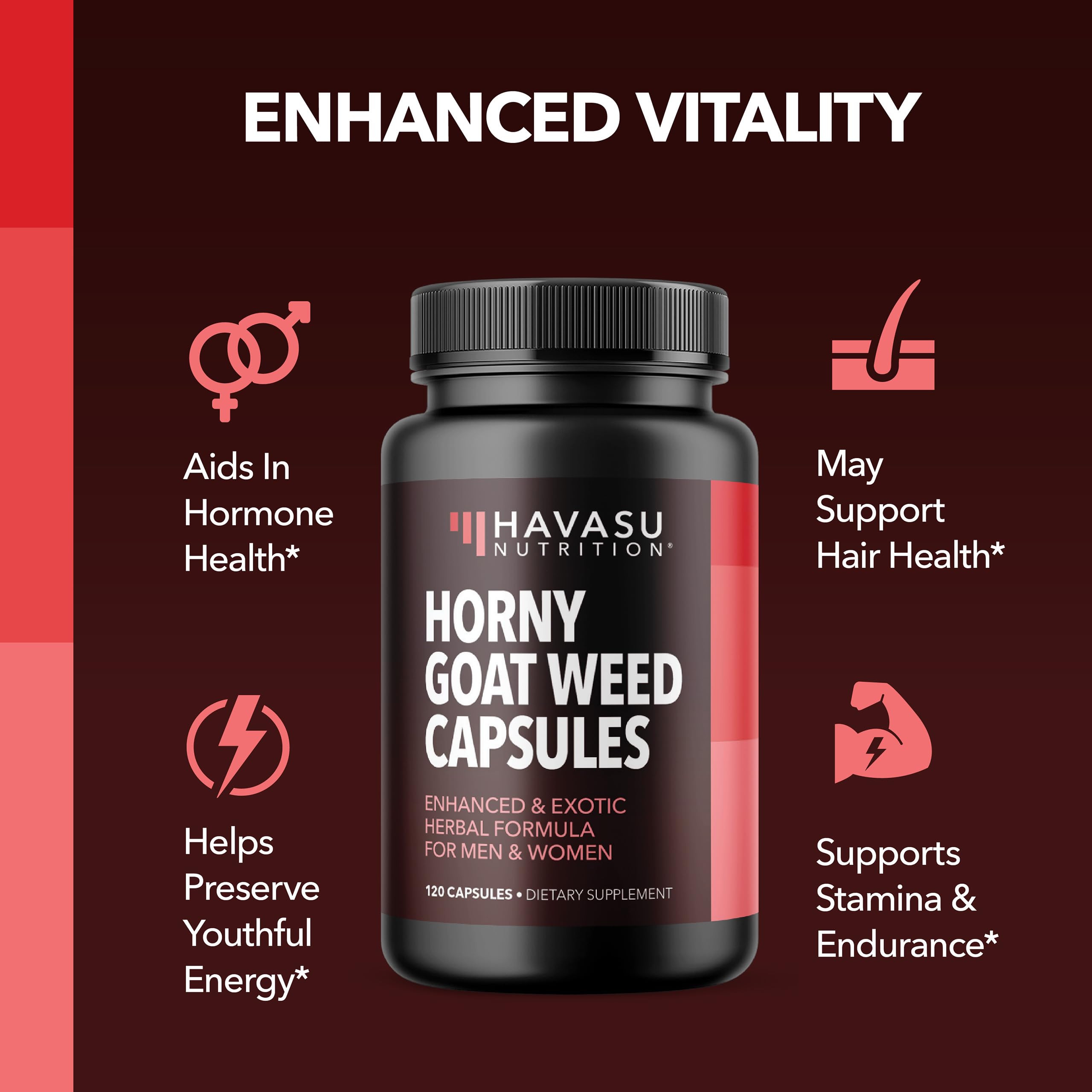 Foto 4 pulgar | Suplemento Havasu Nutrition Horny Goat Weed 120 Cápsulas - Venta Internacional.