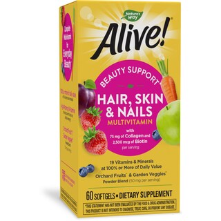 Foto 1 | ¡complementa Nature's Way Alive! 60 Cápsulas Blandas Para Cabello Piel Y Uñas - Venta Internacional.