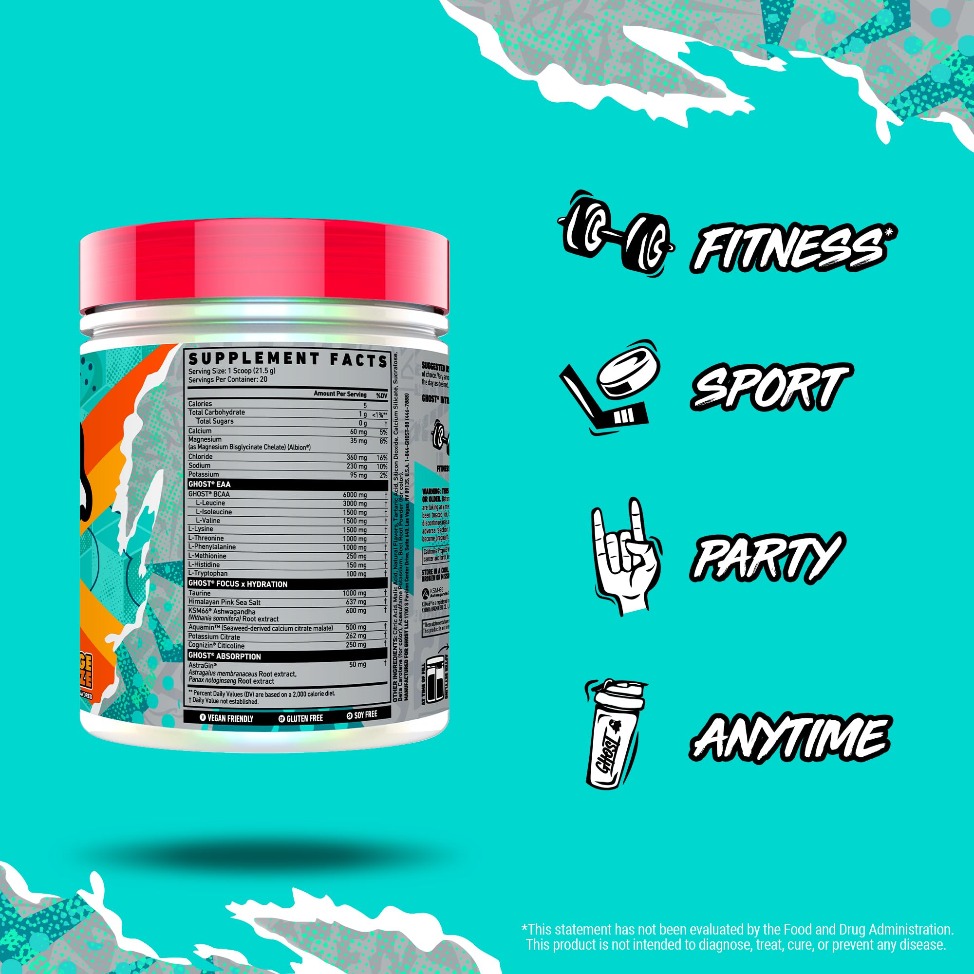Foto 4 | Polvo Intra Workout Ghost Orange Squeeze  20 Porciones - Venta Internacional.