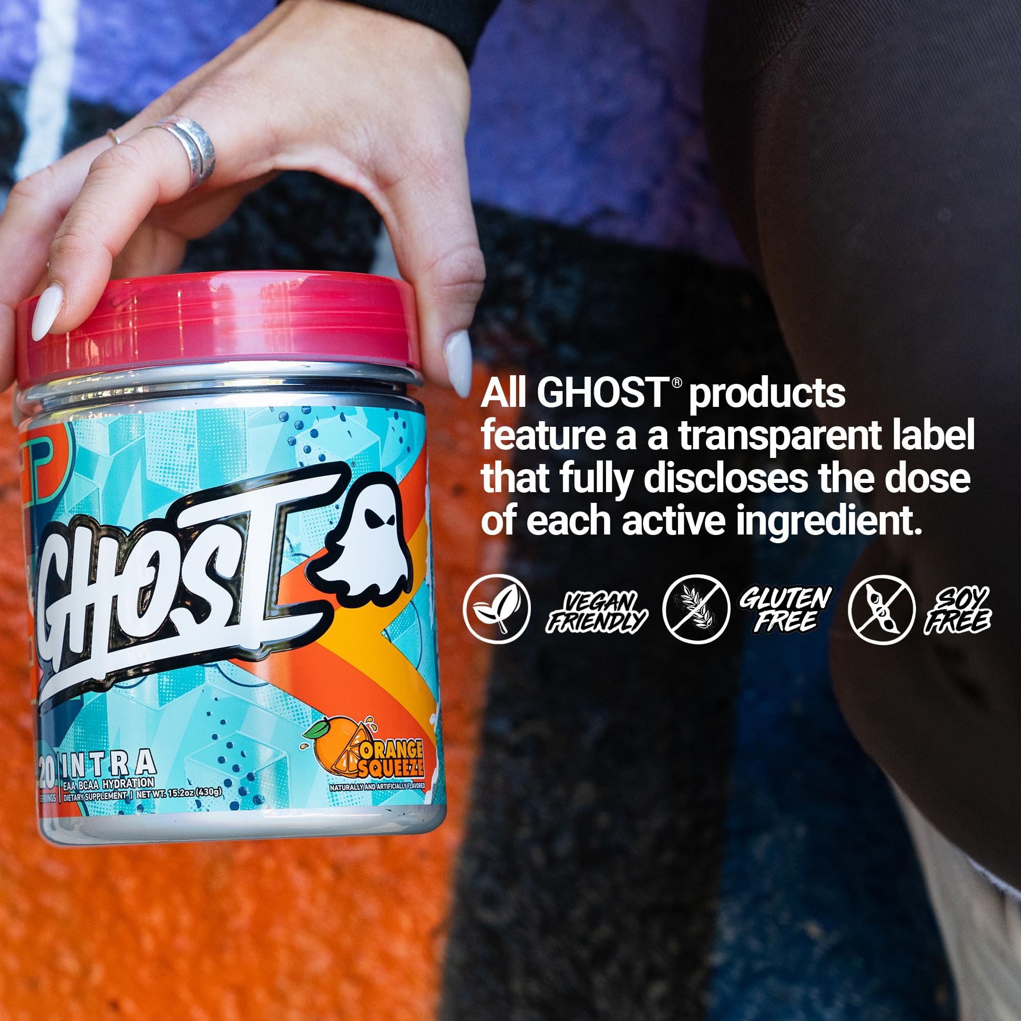 Foto 5 | Polvo Intra Workout Ghost Orange Squeeze  20 Porciones - Venta Internacional.