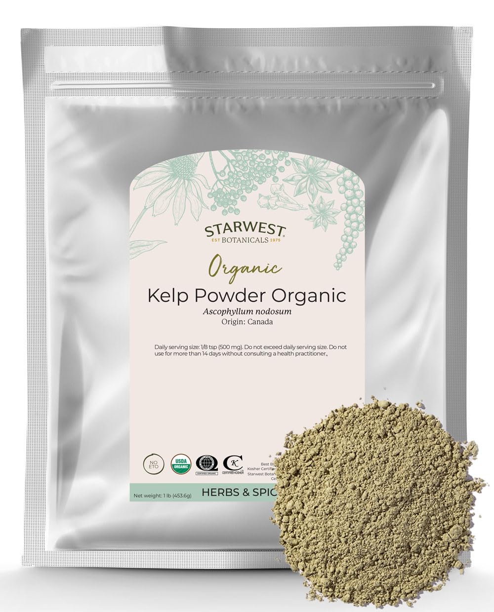 Foto 2 pulgar | Kelp Powder Starwest Botanicals Organic 454 G (paquete De 1) - Venta Internacional.