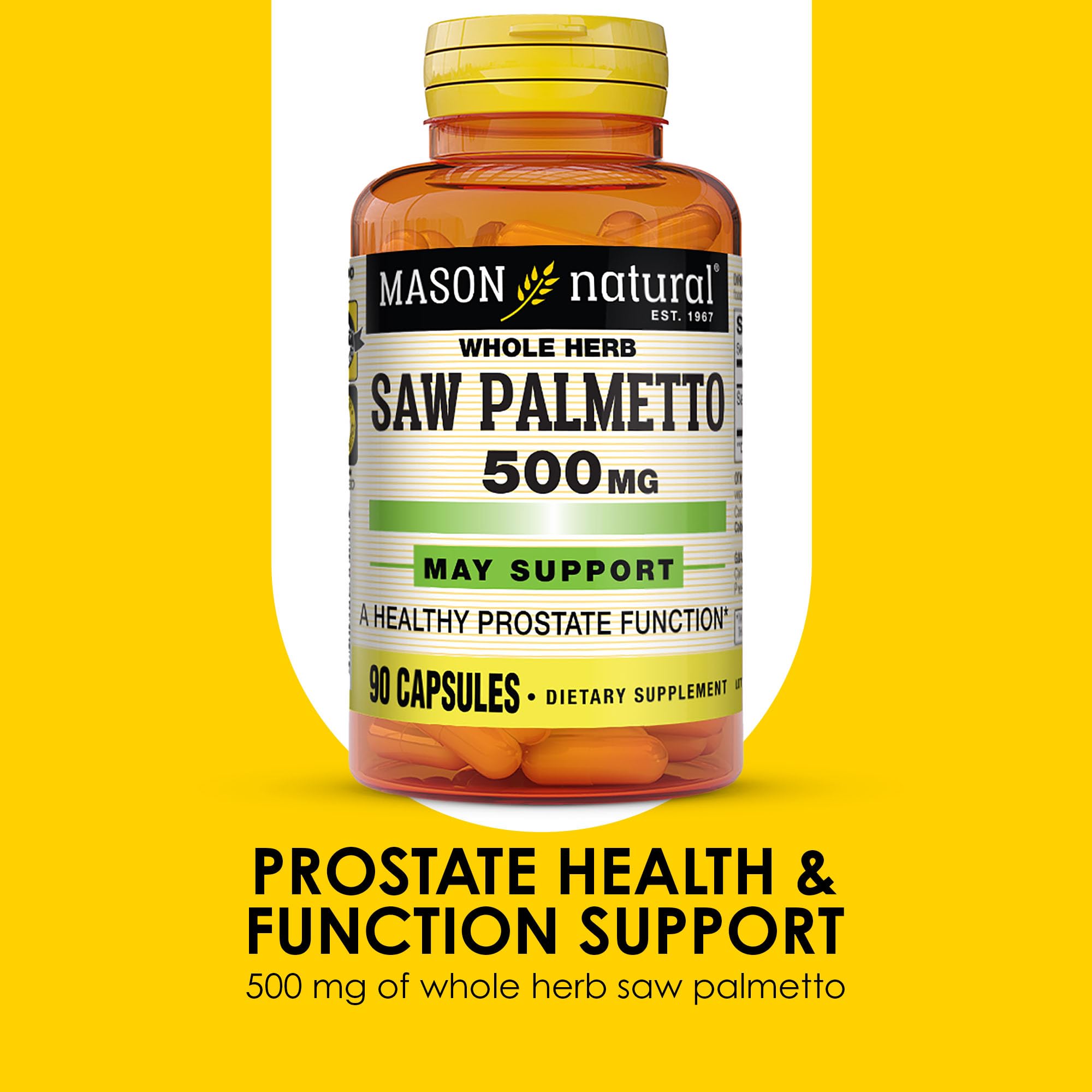 Foto 4 | Suplemento Mason Natural Saw Palmetto 500 Mg Para Próstata 90 Cápsulas - Venta Internacional.