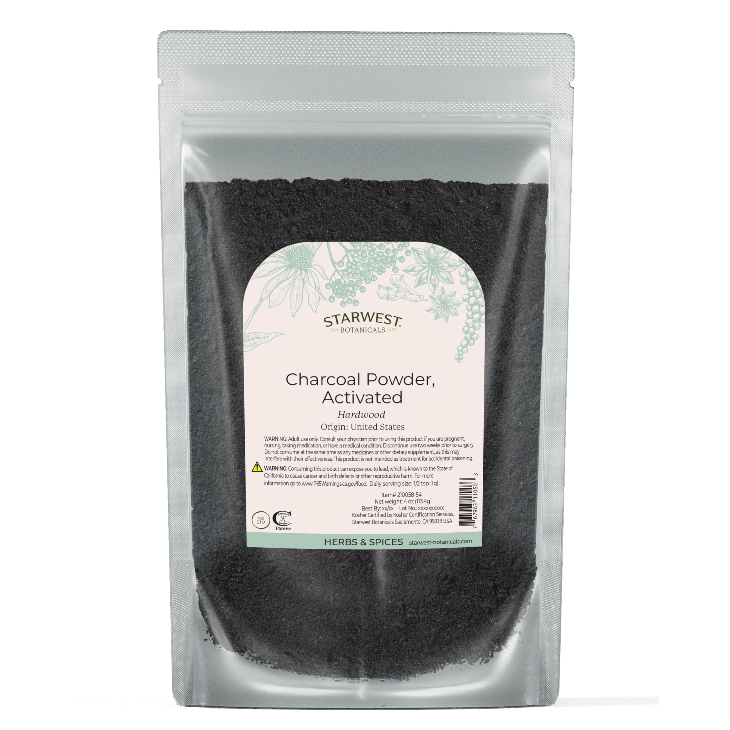 Foto 2 pulgar | Carbón De Madera Dura Activado En Polvo Starwest Botanicals 120 Ml - Venta Internacional.