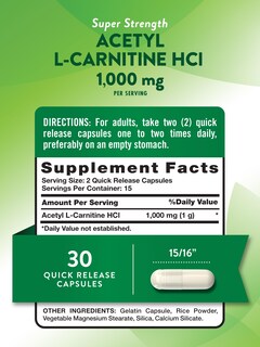Foto 2 | Suplemento Nature's Truth Acetil L-carnitina 1000 Mg 30 Cápsulas - Venta Internacional.