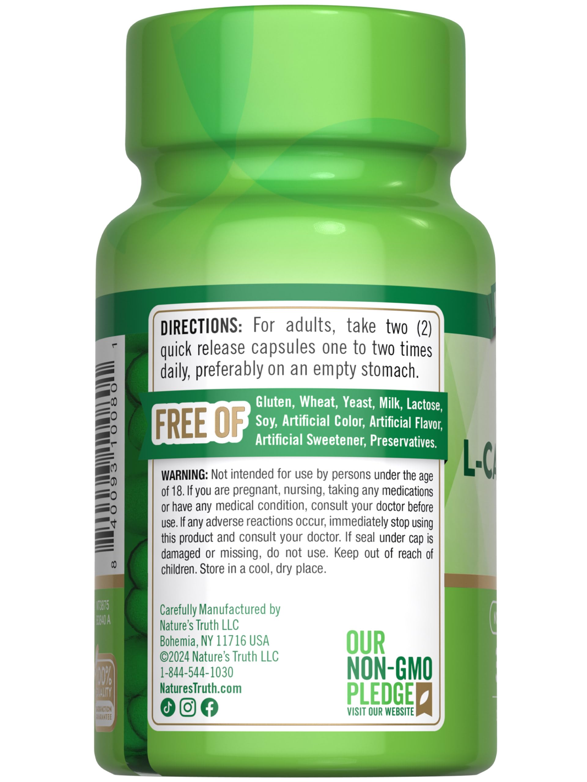 Foto 8 pulgar | Suplemento Nature's Truth Acetil L-carnitina 1000 Mg 30 Cápsulas - Venta Internacional.