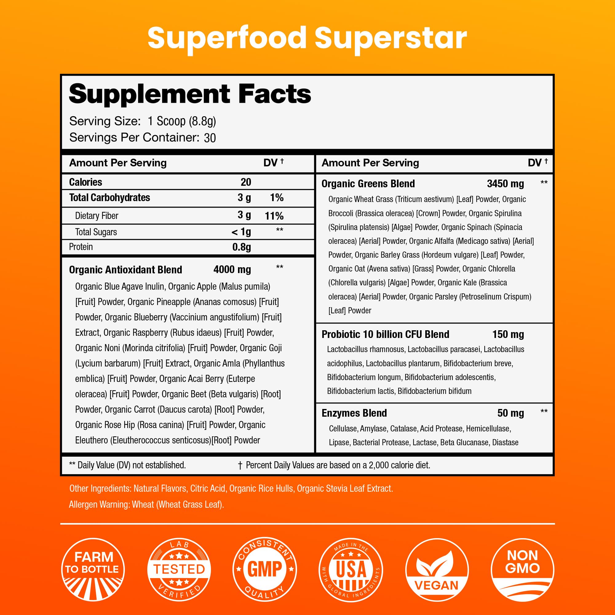 Foto 7 pulgar | Bebida Probiótica Nutrachamps Super Greens Powder 250 Ml Mango - Venta Internacional.