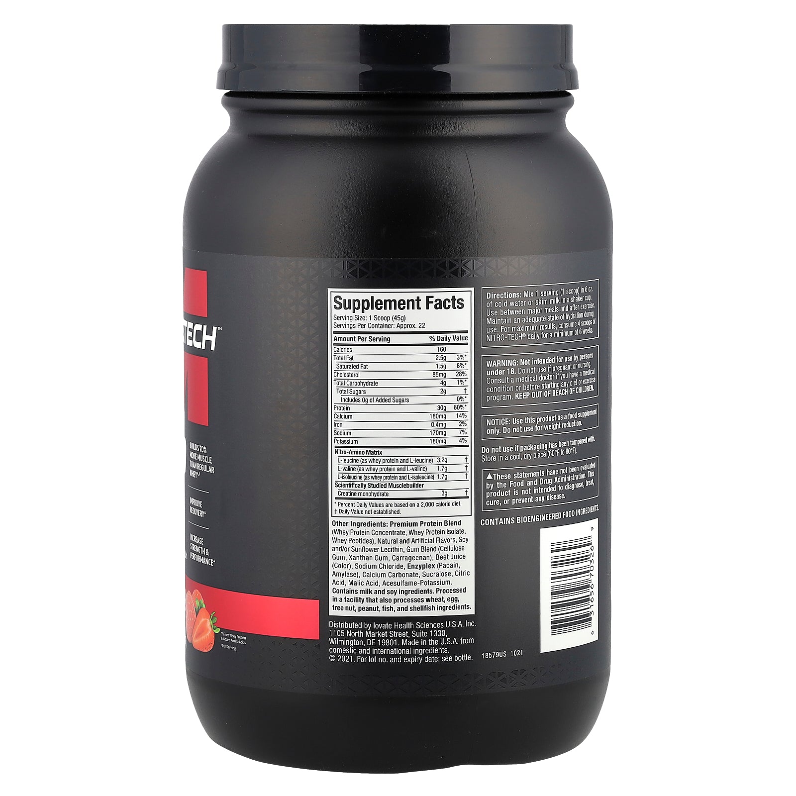 Foto 3 pulgar | Proteína En Polvo Muscletech Nitro-tech Fresa 998 G - Venta Internacional.
