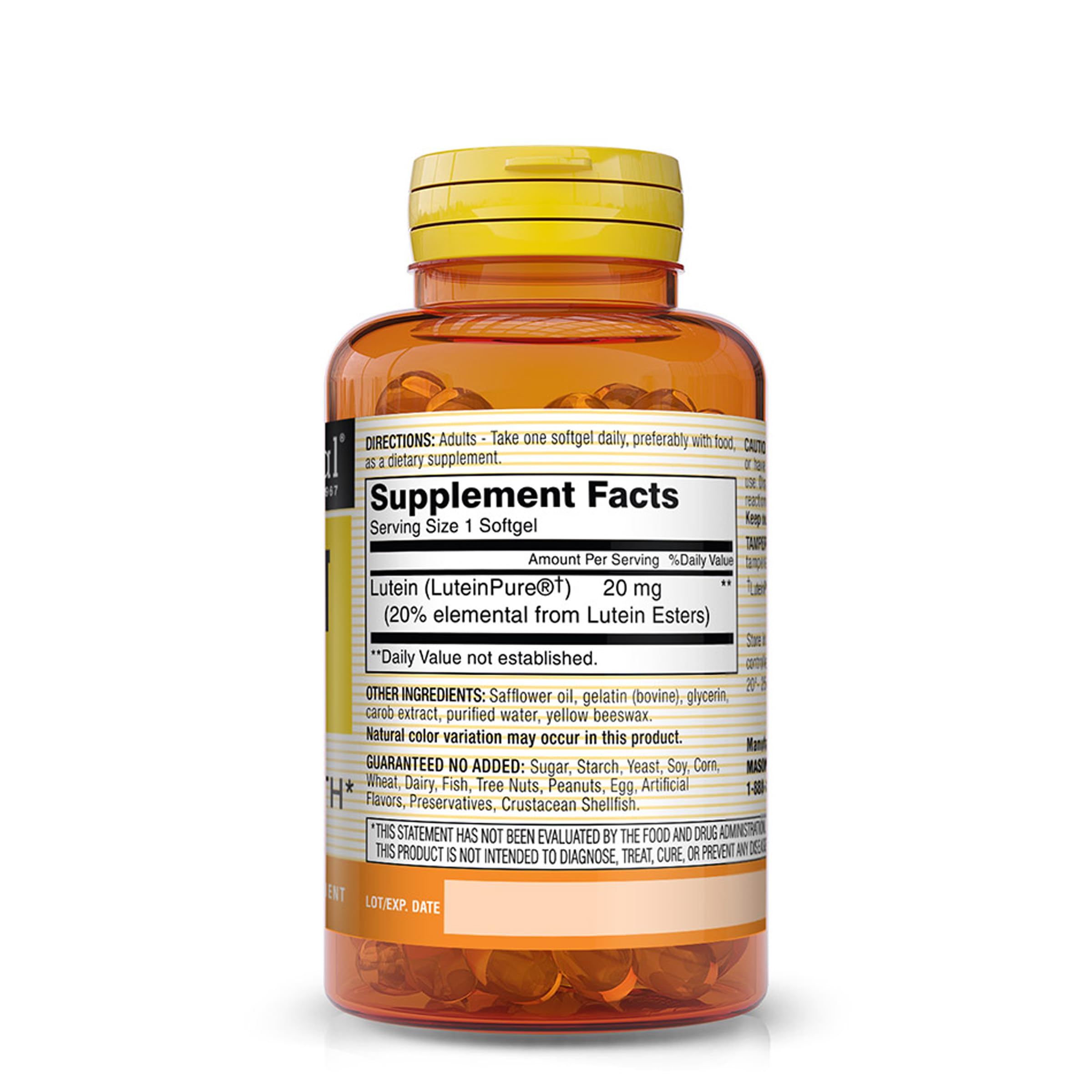 Foto 3 pulgar | Suplemento Mason Natural Luteína 20 Mg Con Vitamina E 30 Cápsulas Blandas - Venta Internacional.