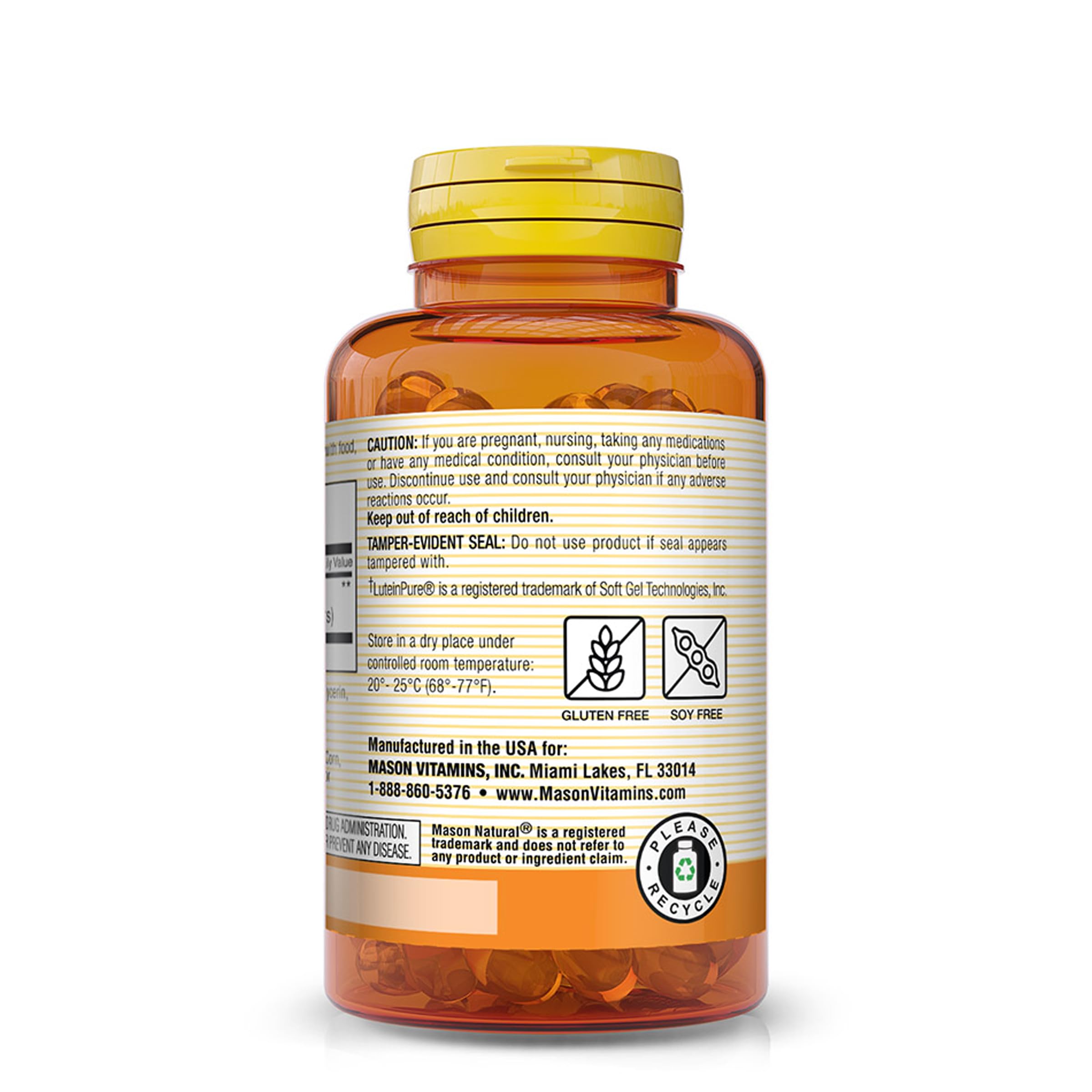 Foto 4 pulgar | Suplemento Mason Natural Luteína 20 Mg Con Vitamina E 30 Cápsulas Blandas - Venta Internacional.