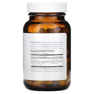 Foto 2 | Suplemento De Ácido Alfa Lipoico Para El Mantenimiento Metabólico 300 Mg 90 Cápsulas - Venta Internacional.