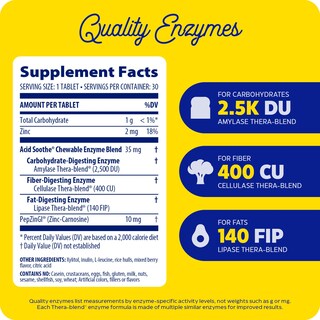 Foto 3 | Suplemento Enzymedica Masticable Acid Sothe 30 Comprimidos - Venta Internacional.