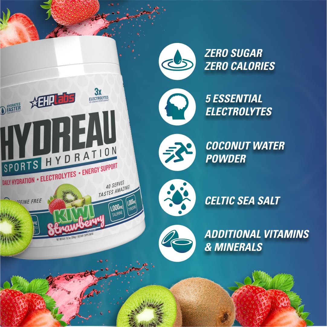 Foto 3 | Electrolito En Polvo Ehp Labs Hydreau Kiwi Strawberry 40 Serv - Venta Internacional.