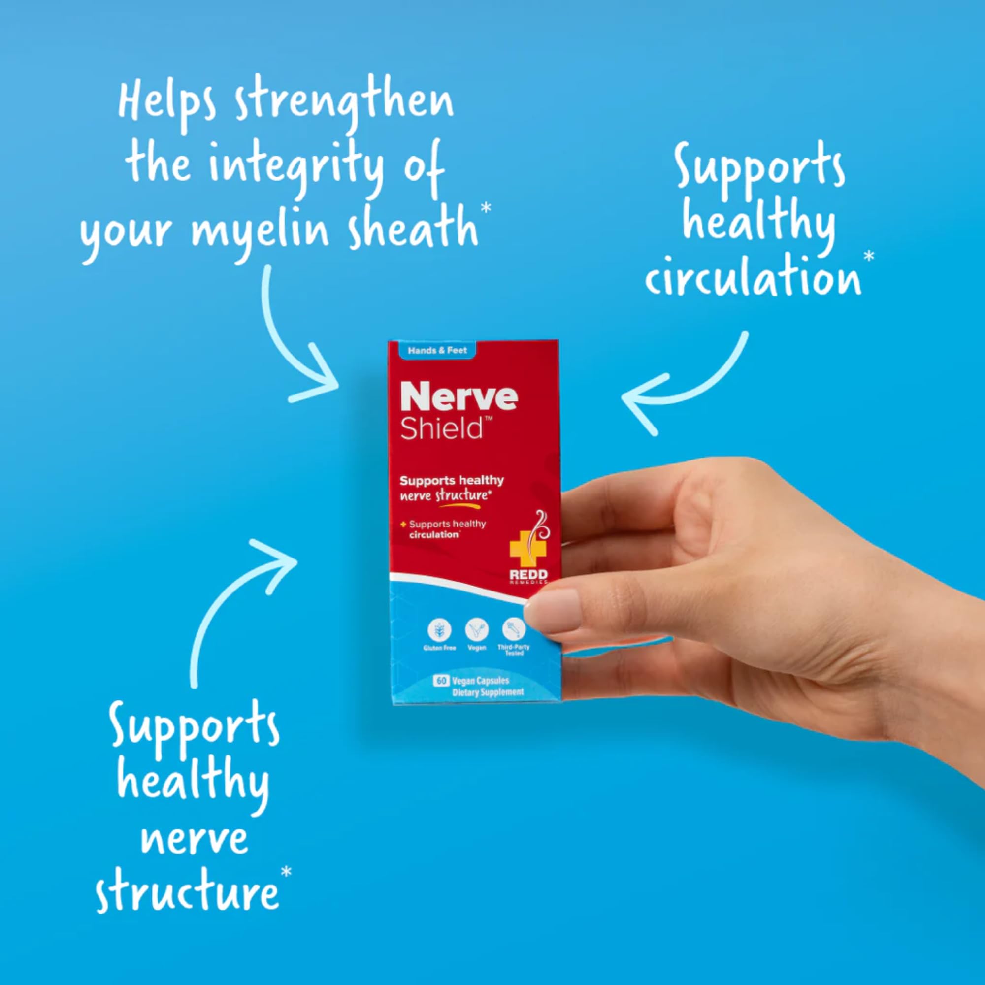 Foto 4 pulgar | Suplemento Redd Remedies Nerve Shield 60 Cápsulas Veganas - Venta Internacional.