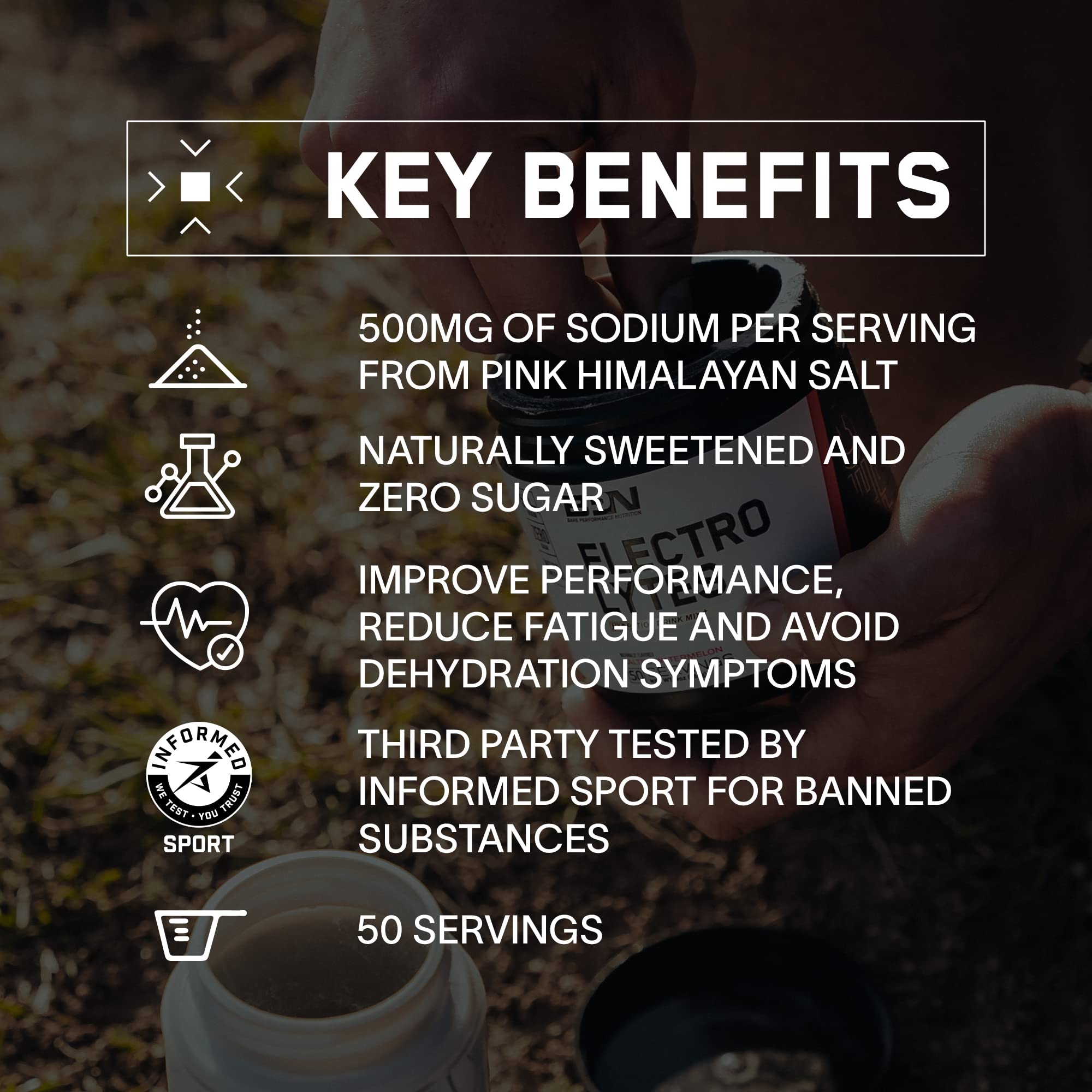 Foto 4 pulgar | Mezcla De Bebidas Hidratantes Con Electrolitos Bare Performance Nutrition - Venta Internacional.