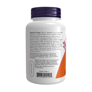 Foto 3 | Suplemento Now Foods Msm 1000 Mg 120 Cápsulas Para La Salud De Las Articulaciones - Venta Internacional.