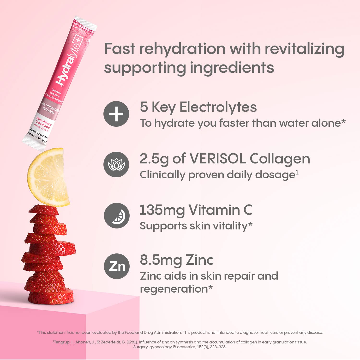 Foto 2 | Electrolitos En Polvo Hydralyte Verisol Collagen  30 Paquetes - Venta Internacional.