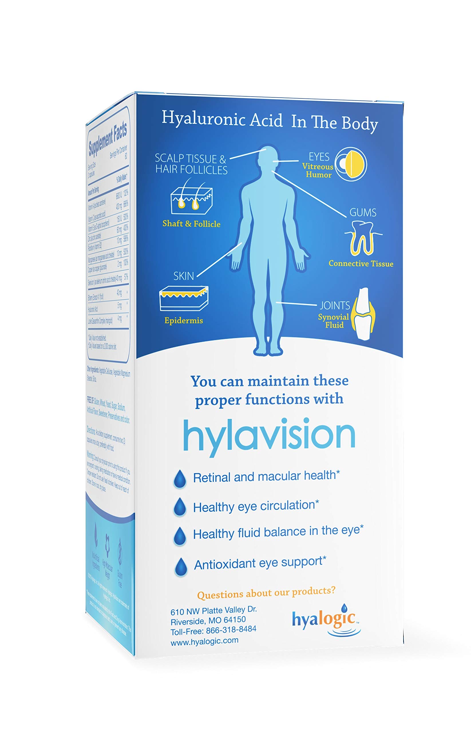 Foto 5 pulgar | Suplementos Para La Salud Ocular Hyalogic Hylavision 120 Cápsulas - Venta Internacional.