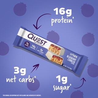 Foto 2 | Tarta Crujiente De Arándanos Protein Bar Quest Nutrition 12 X 16 G - Venta Internacional.