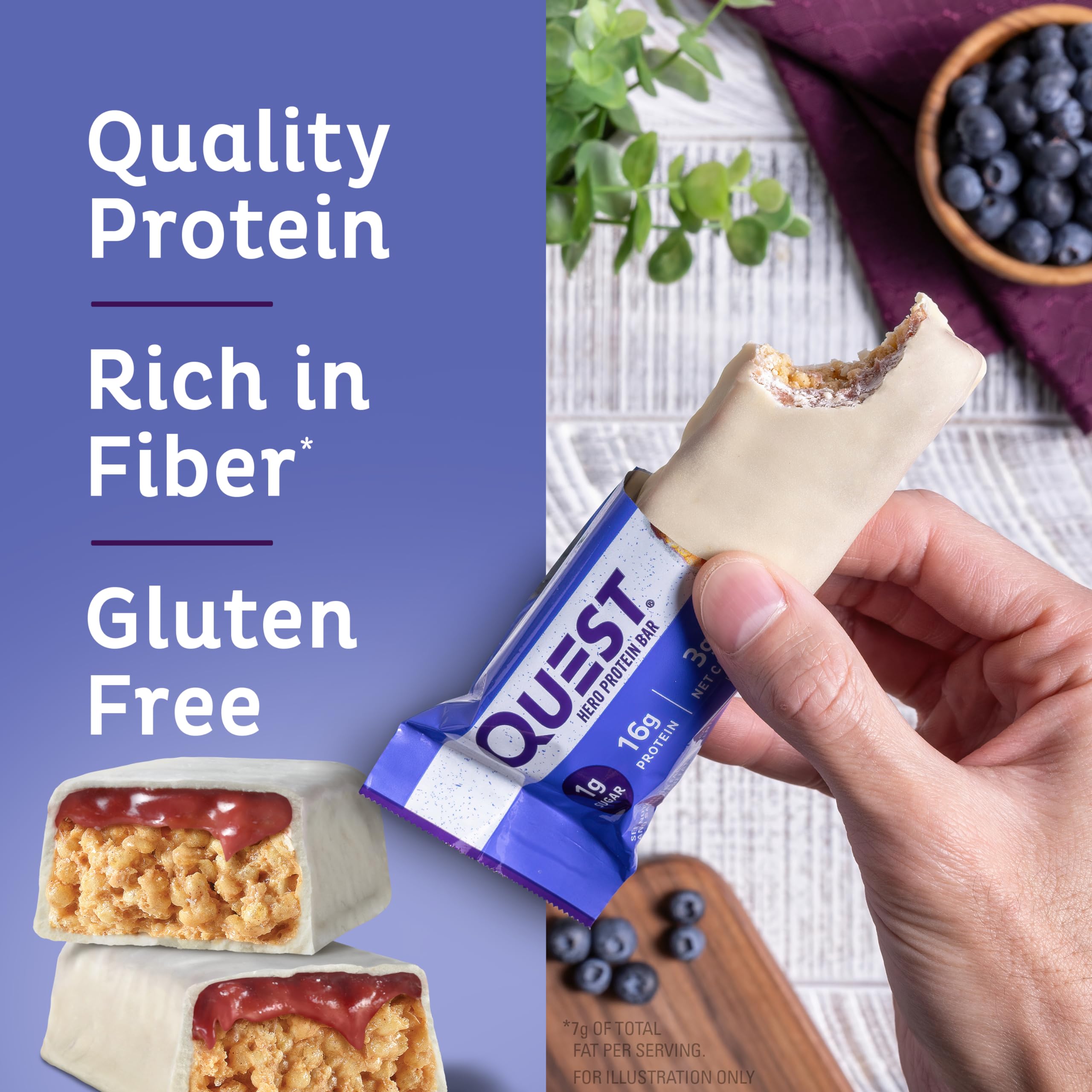 Foto 4 pulgar | Tarta Crujiente De Arándanos Protein Bar Quest Nutrition  12 X 16 G - Venta Internacional.