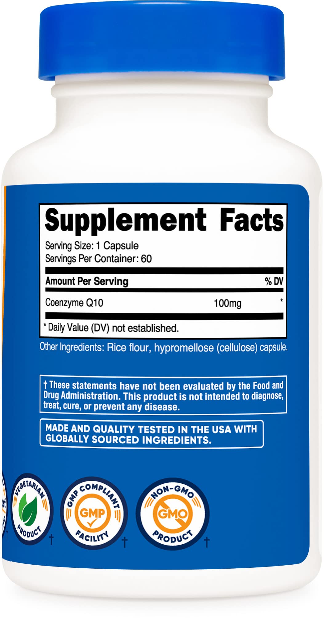 Foto 5 pulgar | Suplemento Nutricost Coq10 100 Mg 60 Cápsulas Vegetarianas - Venta Internacional.