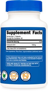 Foto 4 | Suplemento Nutricost Coq10 100 Mg 60 Cápsulas Vegetarianas - Venta Internacional.