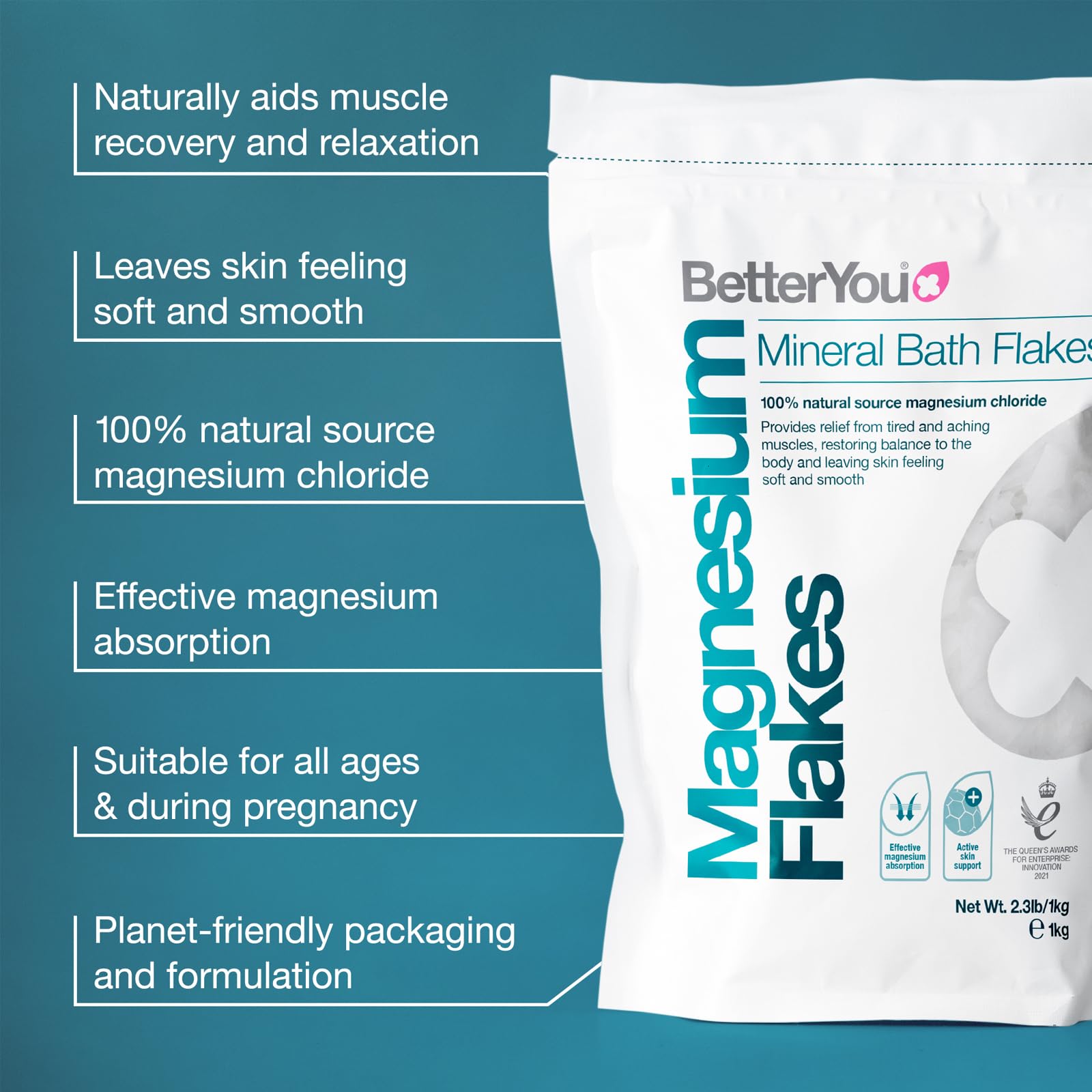 Foto 7 | Flakes Bundle Betteryou Magnesium Flakes Y Sal De Baño Para Dormir - Venta Internacional.