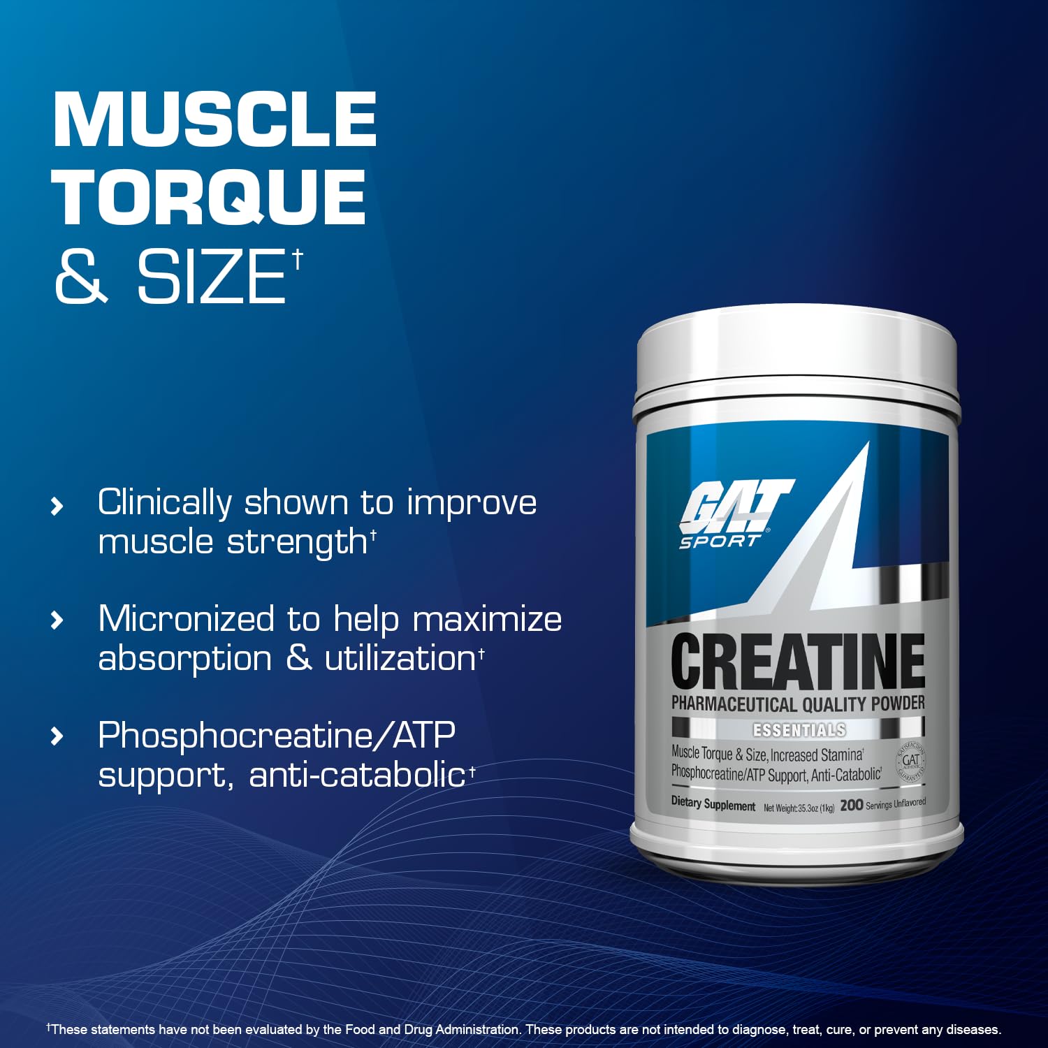 Foto 5 pulgar | Suplemento Gat Sport Monohidrato de Creatina en Polvo 1000 gr - Venta Internacional