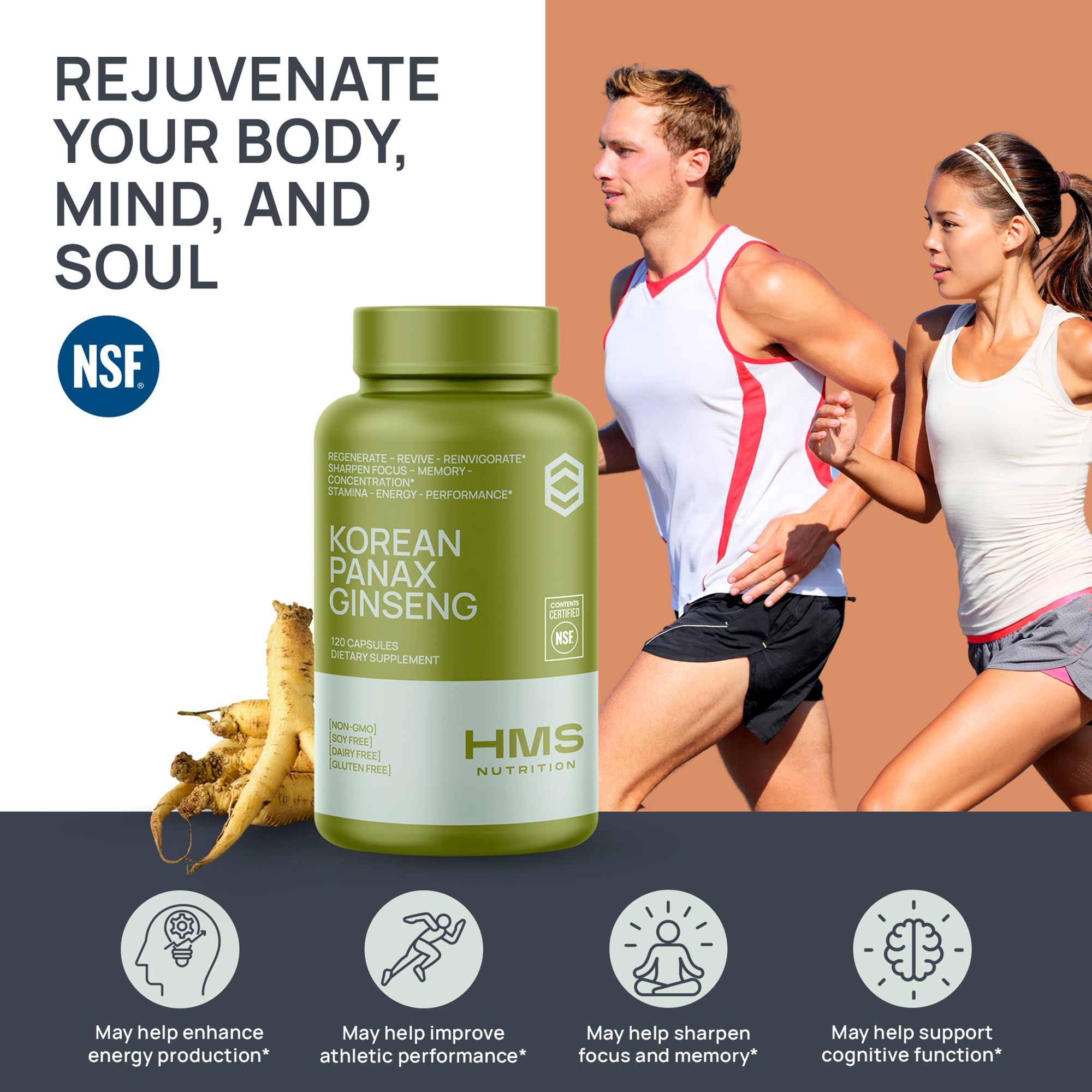 Foto 5 | Suplementos Hms Nutrition Panax Ginseng Rojo Coreano 2000 Mg - Venta Internacional.