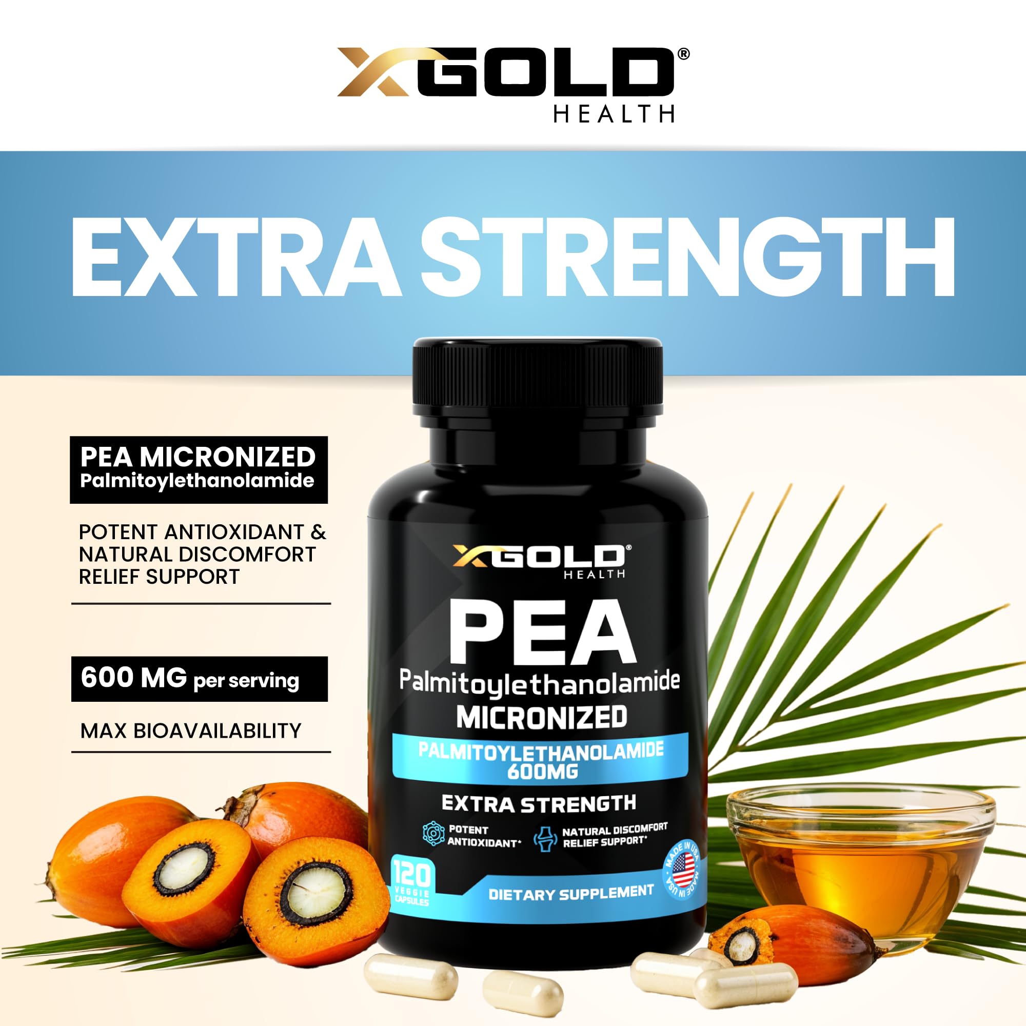 Foto 4 pulgar | Suplemento X Gold Health Palmitoiletanolamida Pea 600 Mg - Venta Internacional.