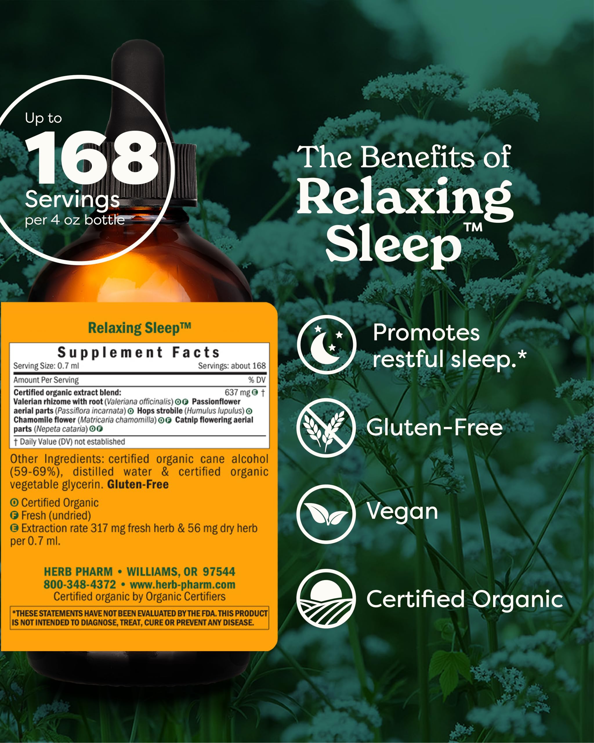 Foto 3 pulgar | Fórmula Herbal Para Dormir Herb Pharm Relajante Con Valeriana 120 Ml - Venta Internacional.