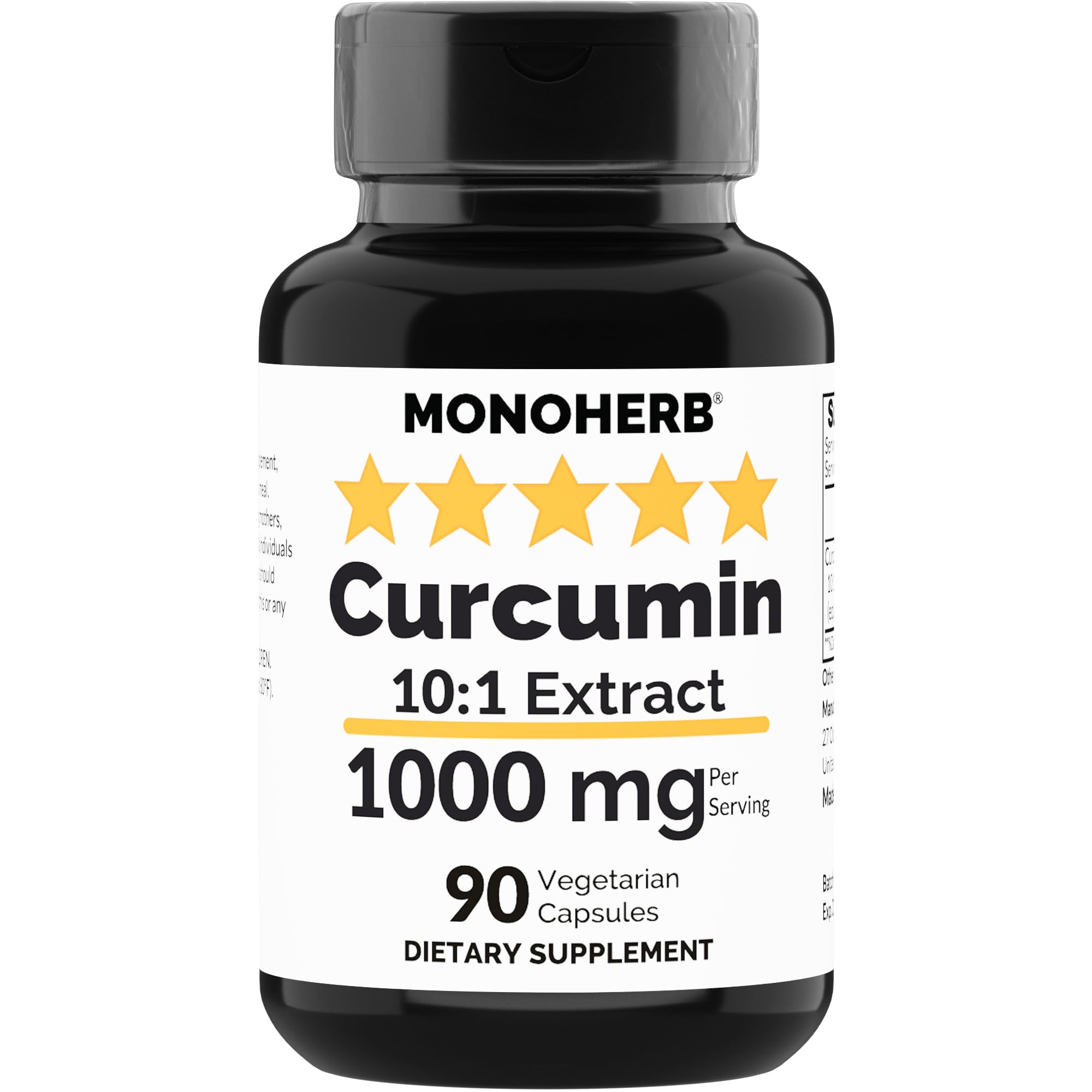 Foto 2 pulgar | Suplemento De Extracto De Curcumina Monoherb 1000 Mg 90 Cápsulas - Venta Internacional.