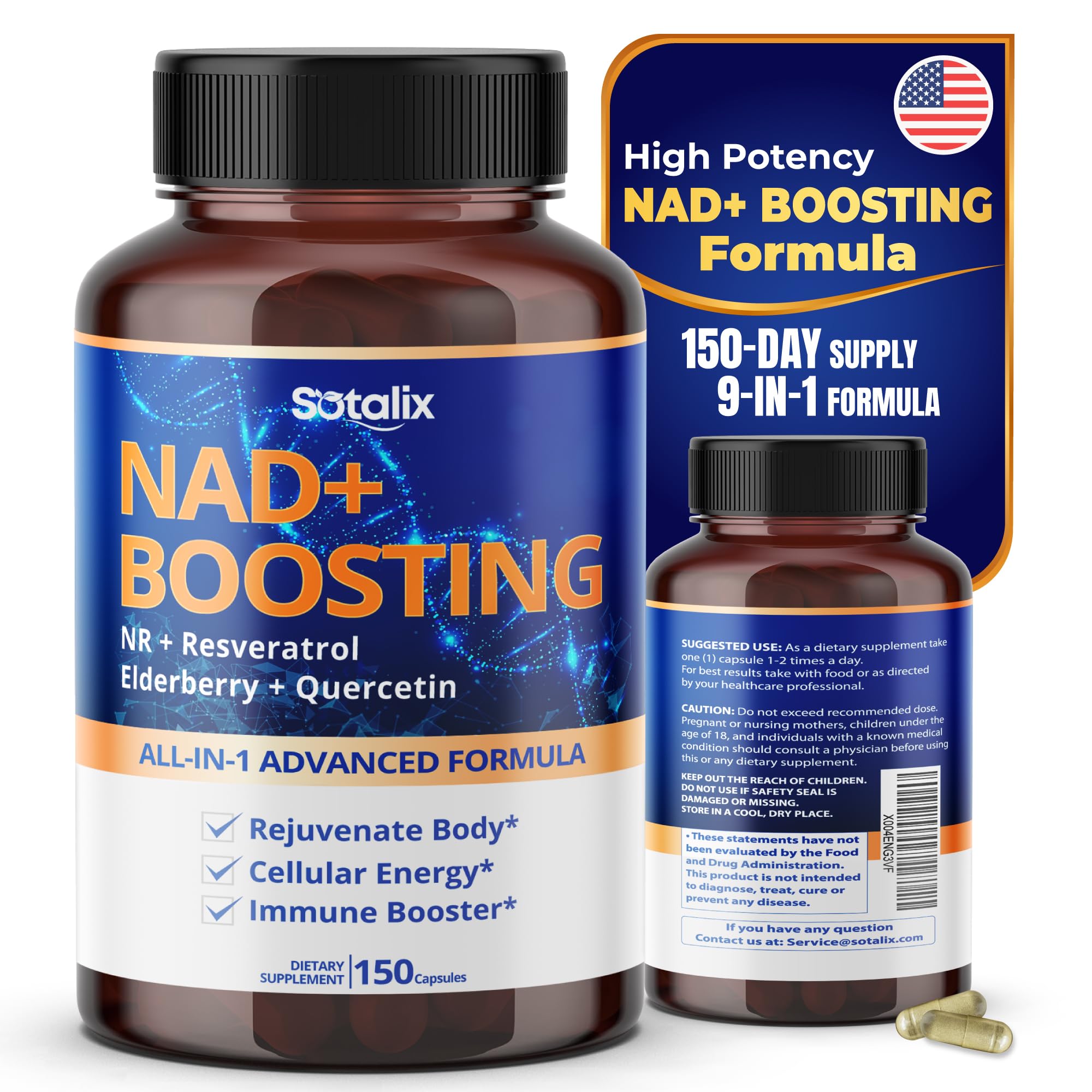 Foto 2 pulgar | Suplemento Sotalix Nad+ Boosting All-in-1 Con Nr Y Resveratrol - Venta Internacional.