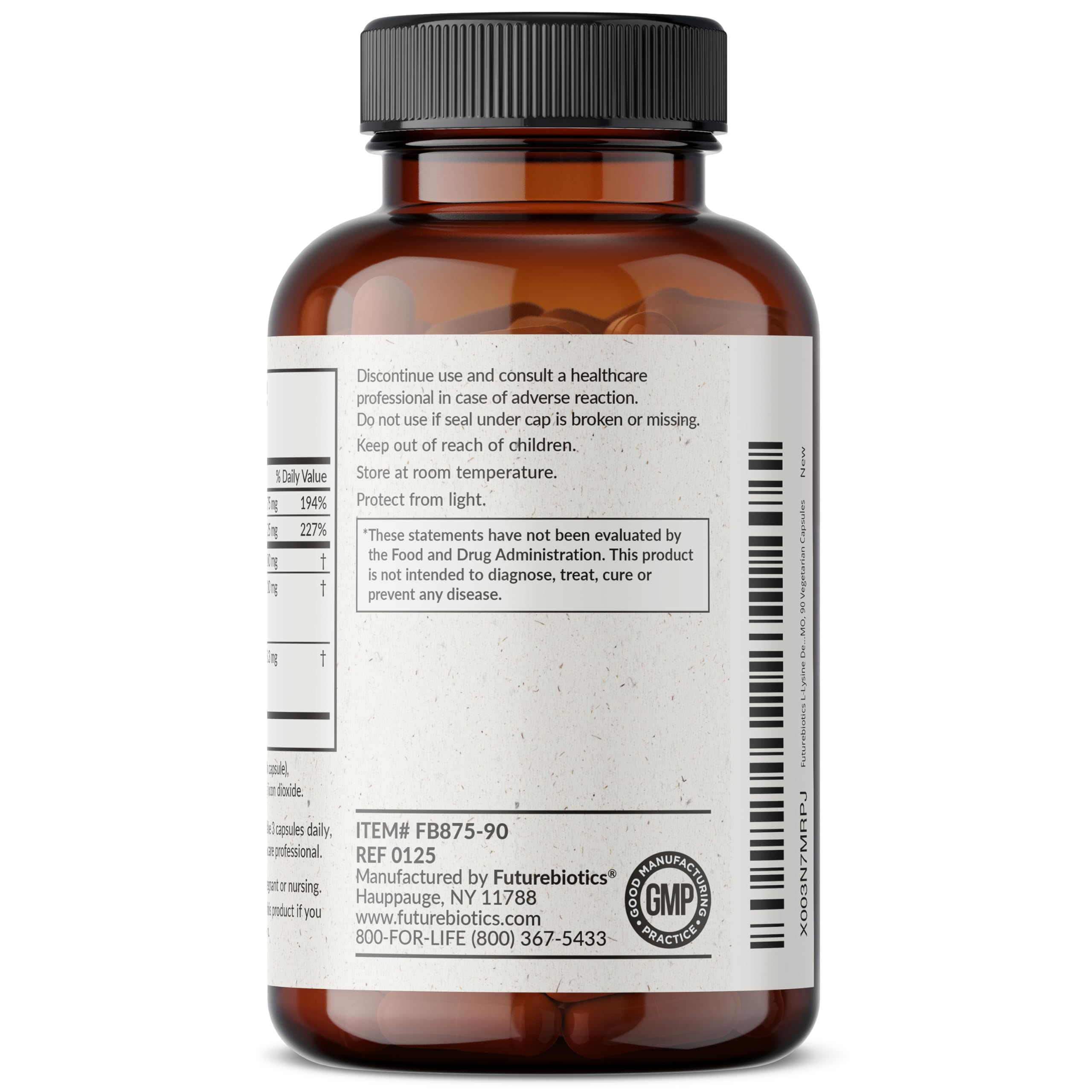 Foto 6 pulgar | Suplemento Futurebiotics L-lisine Defense Immune 90 Cápsulas - Venta Internacional.