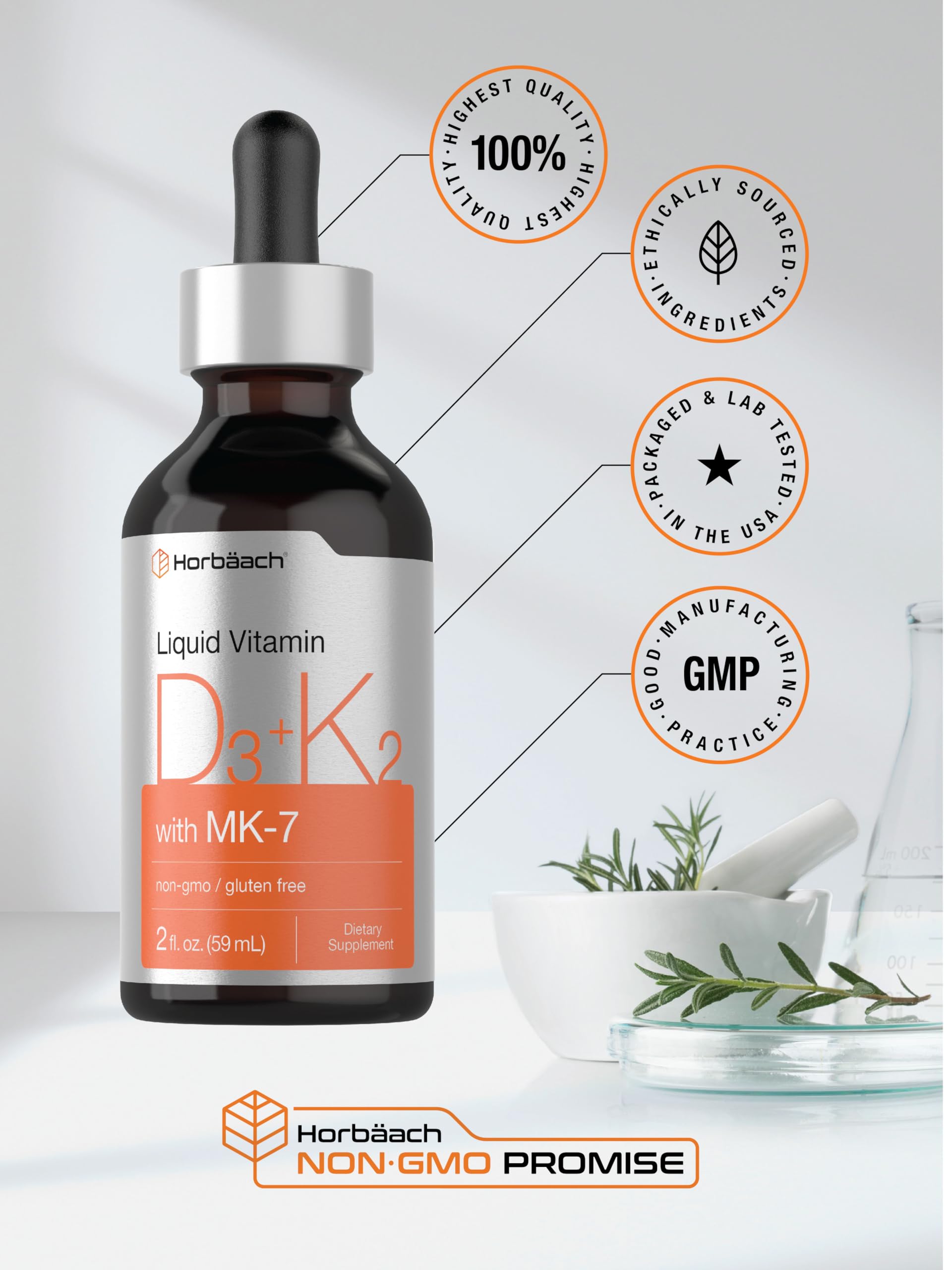 Foto 6 | Suplemento Horbäach De Vitamina D3 K2 En Gotas Líquidas  60 Ml - Venta Internacional.