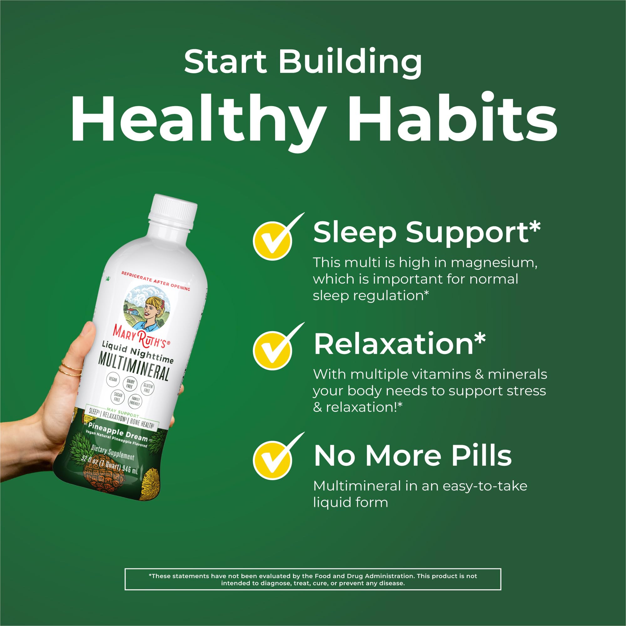 Foto 3 pulgar | Suplemento Multimineral Líquido Nocturno Maryruth Vegan 946 Ml  - Venta Internacional