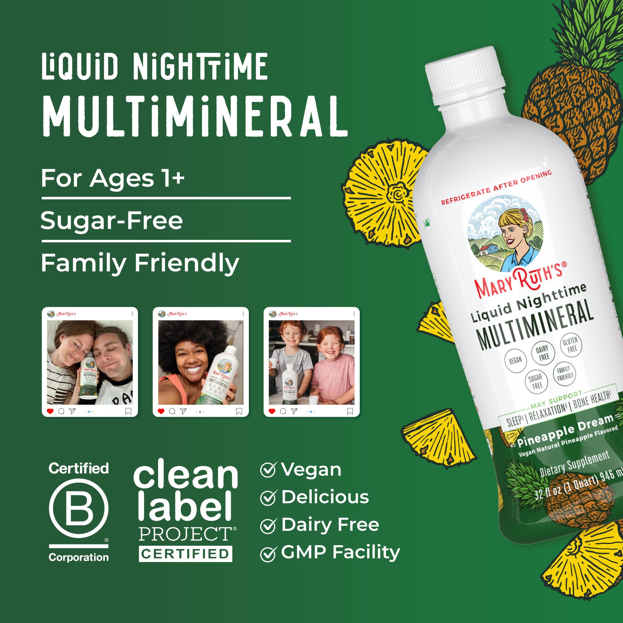 Foto 5 pulgar | Suplemento Multimineral Líquido Nocturno Maryruth Vegan 946 Ml  - Venta Internacional