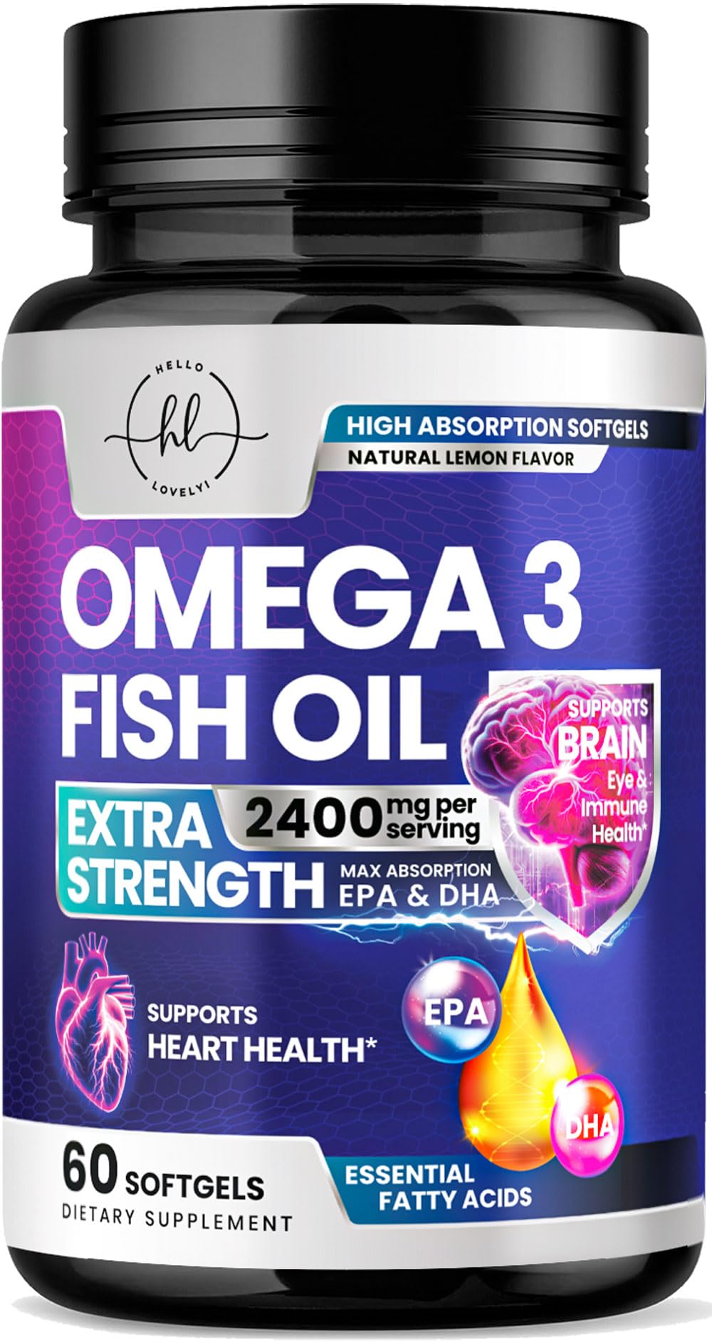 Foto 2 pulgar | Suplemento De Aceite De Pescado Con Omega 3 ¡hola  Cariño! 2400 Mg 60 Cápsulas Blandas - Venta Internacional.