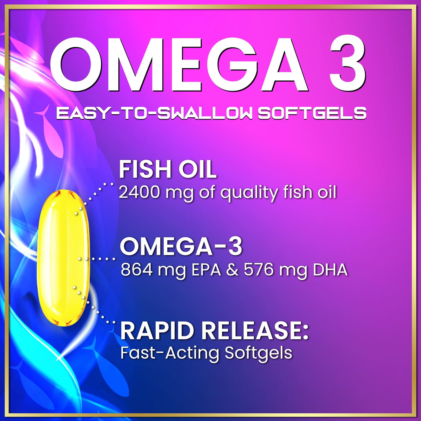Foto 4 pulgar | Suplemento De Aceite De Pescado Con Omega 3 ¡hola  Cariño! 2400 Mg 60 Cápsulas Blandas - Venta Internacional.