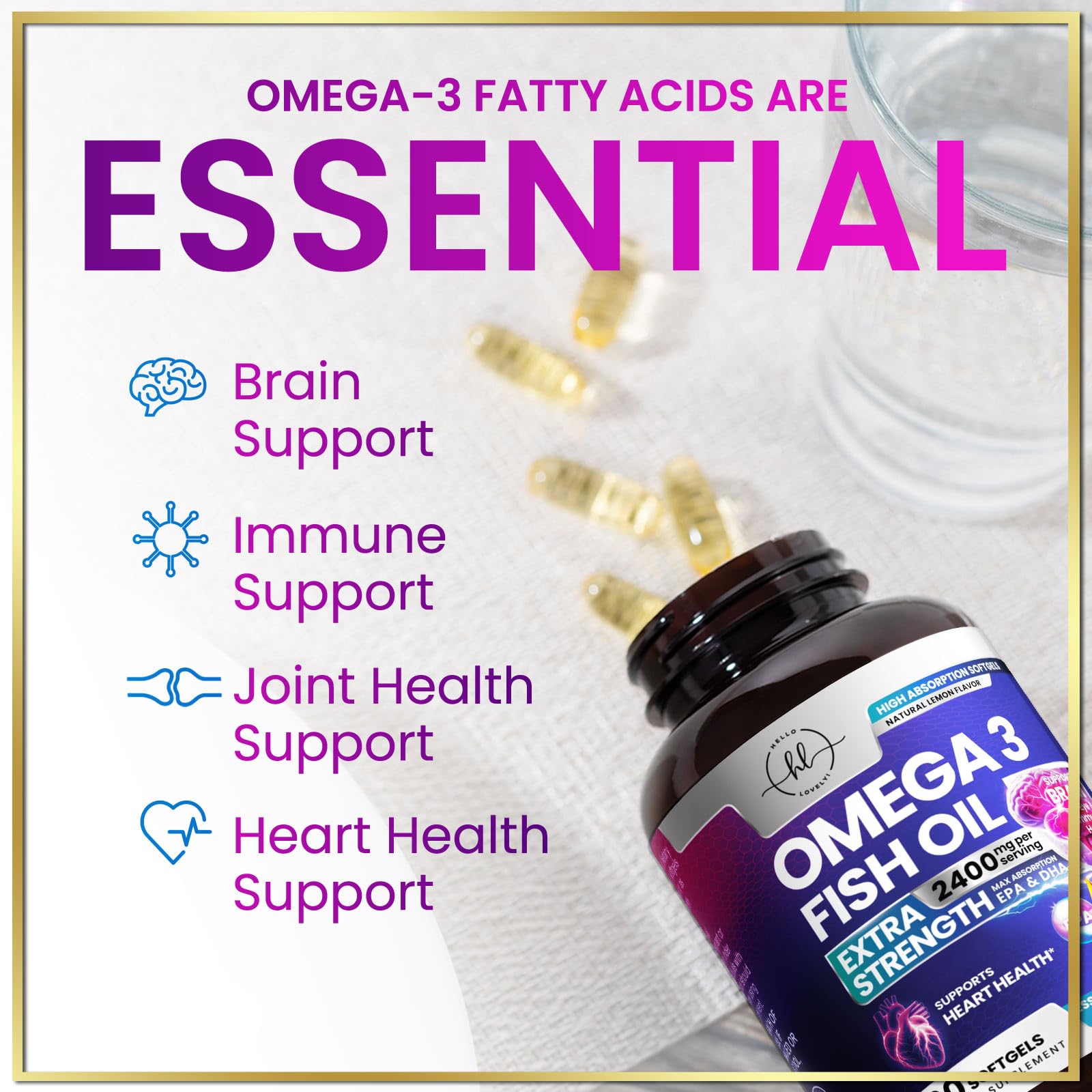 Foto 6 pulgar | Suplemento De Aceite De Pescado Con Omega 3 ¡hola  Cariño! 2400 Mg 60 Cápsulas Blandas - Venta Internacional.