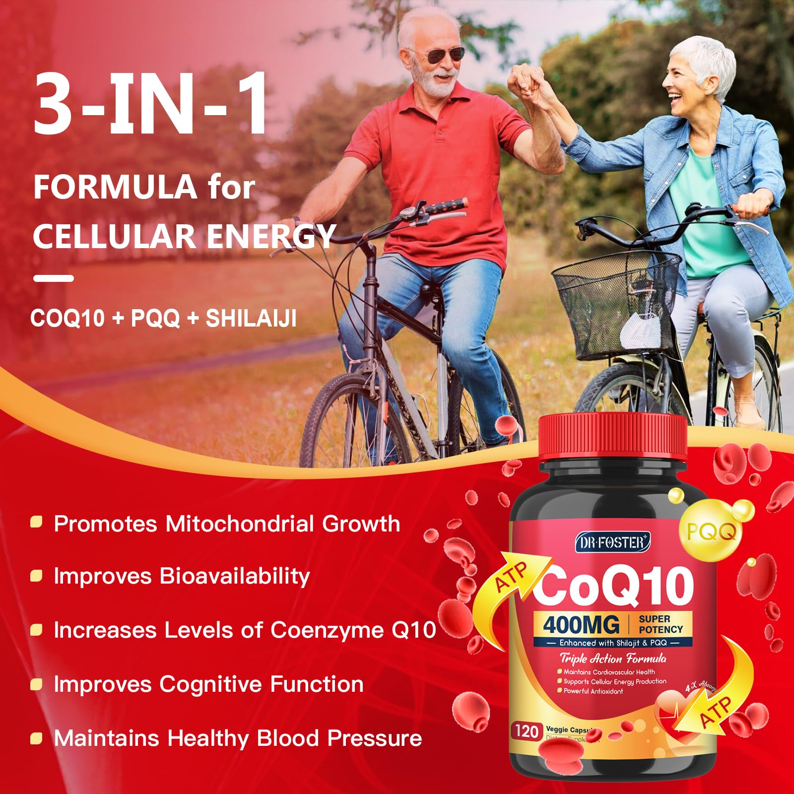Foto 3 | Suplemento Drfoster Coq10 400 Mg Con Pqq  Shilajit Y Vitamina E - Venta Internacional.