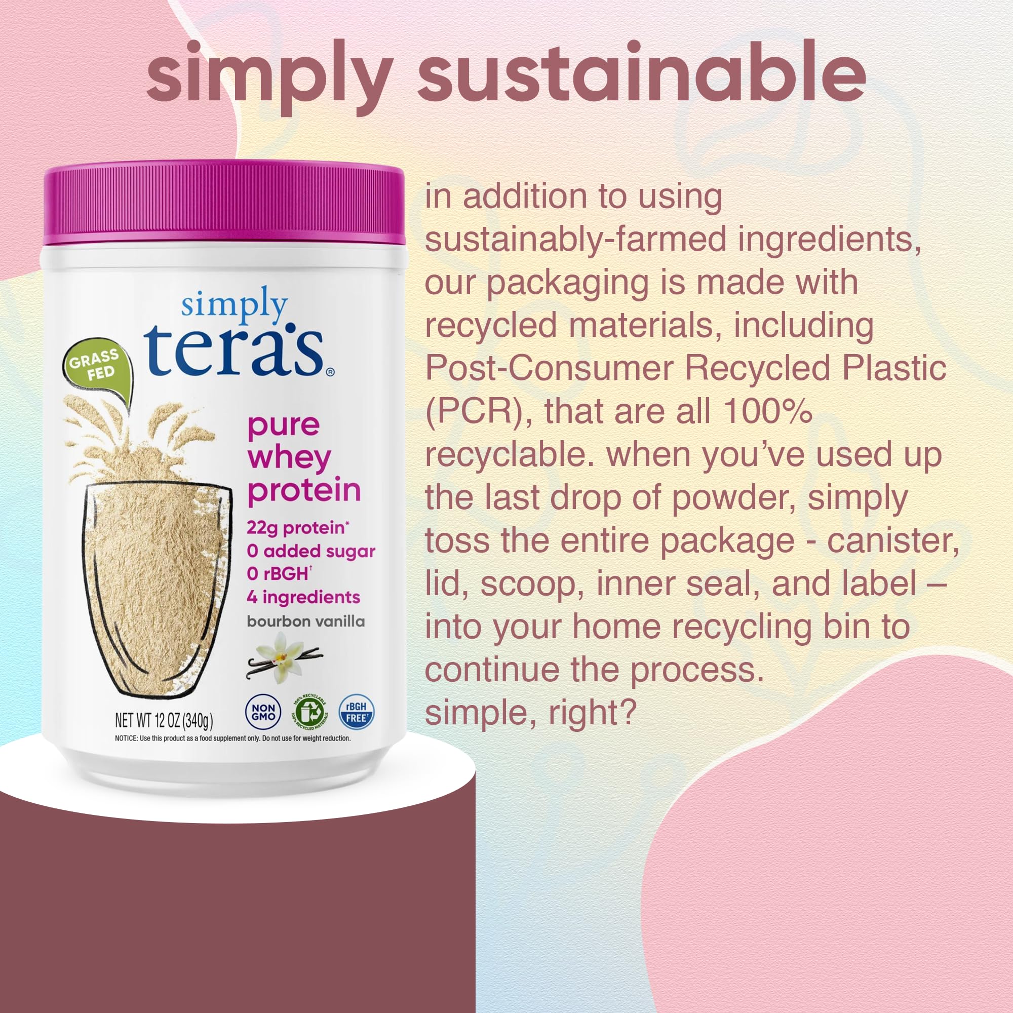 Foto 7 pulgar | Proteina Simply Tera's Simple Pure Bourbon Vanilla 340 G - Venta Internacional