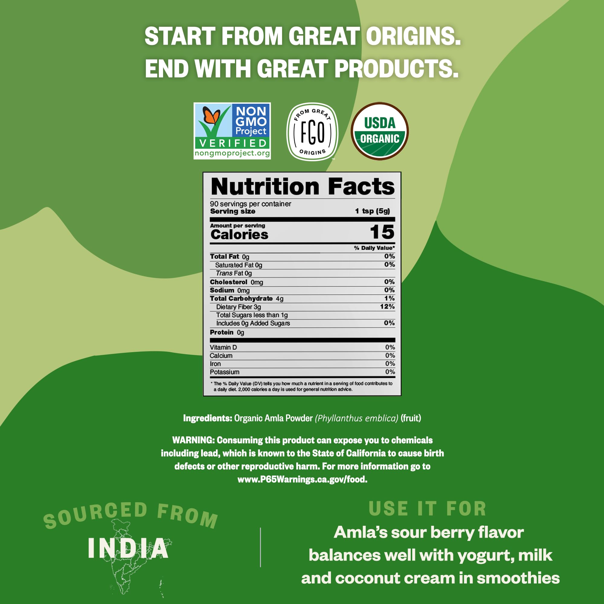 Foto 4 | Amla Powder Fgo Organic 454 G (paquete De 1) De La India - Venta Internacional.