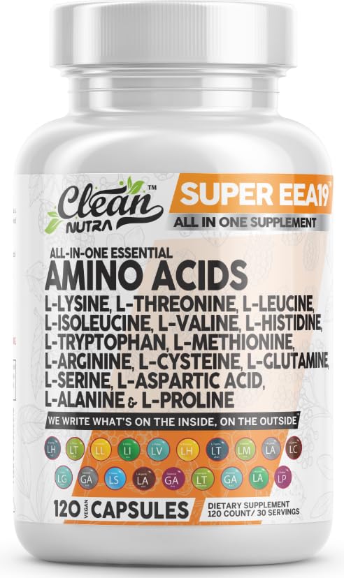 Foto 2 pulgar | Suplemento de Aminoácidos Super EEA19 Clean Nutraceuticals 120 Cápsulas - Venta Internacional